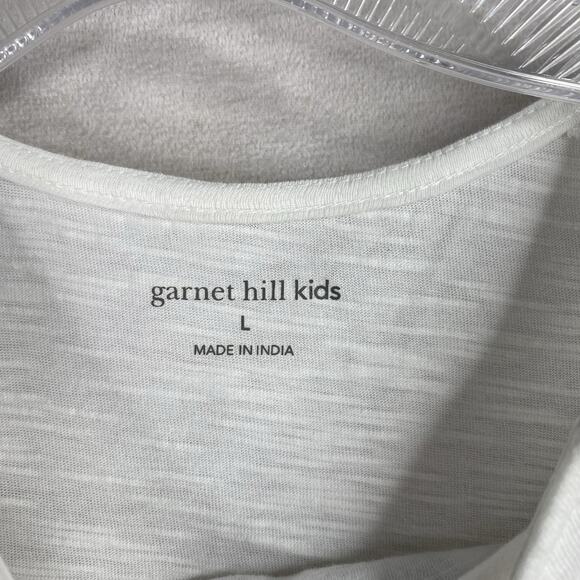 Garnet Hill Dress Girls Sz L White Embroidered 3/4 Sleeve Tunic Top Knit Pullove - Picture 6 of 10